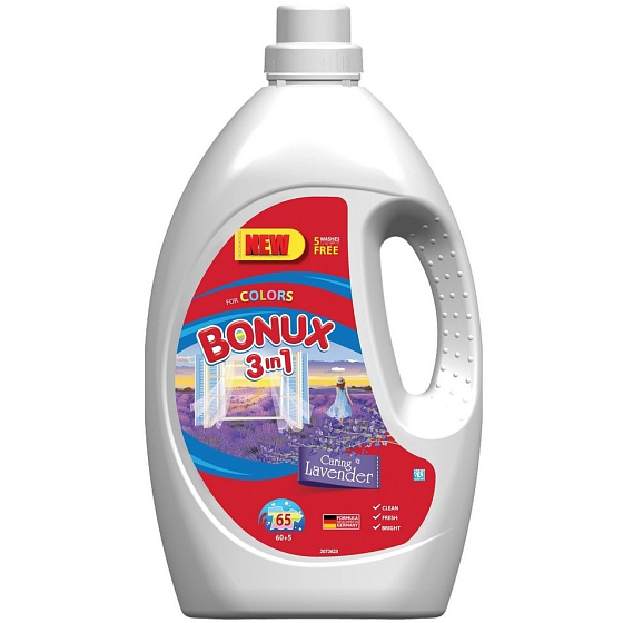 Bonux Color Caring Lavendel flüssiges Waschgel für farbige Wäsche 65 Dosen 3.575 l