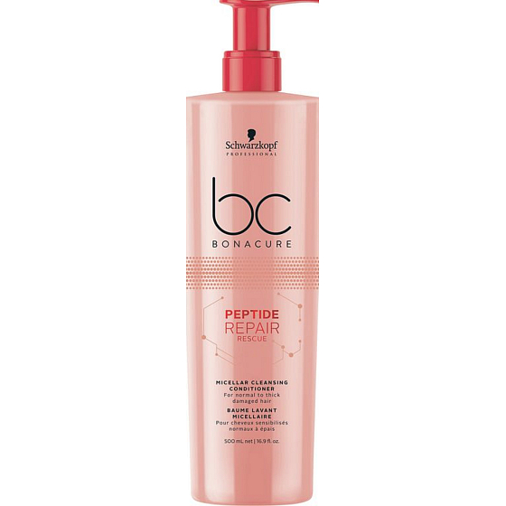Schwarzkopf Professional BC Bonacure Peptidreparatur Rescue Micellar Cleansing Cleansing Conditioner für geschädigtes Haar 500 ml