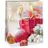 Ditipo Geschenkpapiertüte 18 x 10 x 22,7 cm Glitzer Weihnachtsbeleuchtung - rotes Geschenk und Dekoration