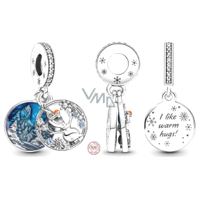 Charms Sterling Silber 925 Disney Ice Kingdom, Olaf 2in1, Armband Anhänger Charms Sterling Silber 925 Disney Ice Kingdom, Olaf 2in1, Armband Anhänger