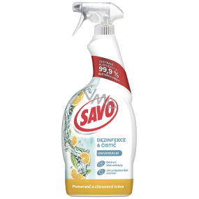 Savo Orange und Zitronengras Desinfektionsmittel Universal-Desinfektionsreiniger 700 ml Spray