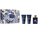 Versace Dylan Blue Pour Homme toaletní voda 50 ml + balzám po holení 50 ml + sprchový gel 50 ml, dárková sada pro muže