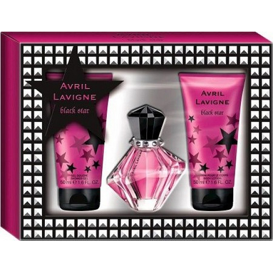 Avril Lavigne Black Star parfümiertes Wasser 15 ml + Duschgel 50 ml + Körperlotion 50 ml, Geschenkset
