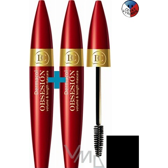 Dermacol Obsesión Volumen & Länge Mascar Mascara 1 + 1 Stück 2 x 12 ml Schwarz