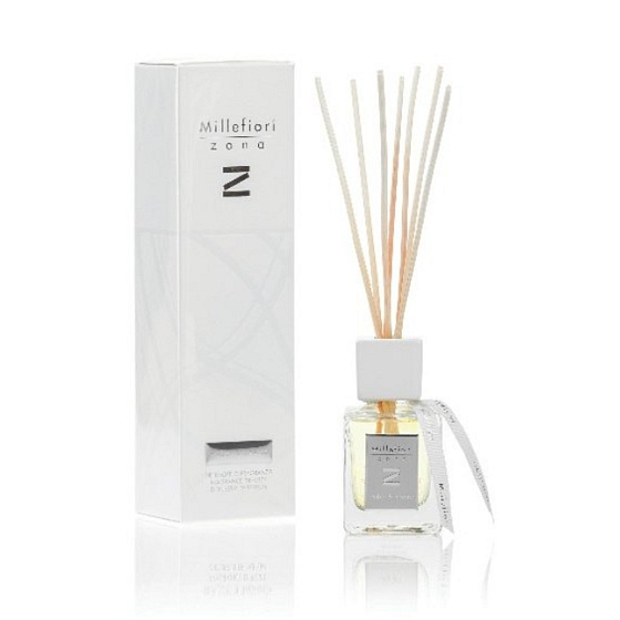 Millefiori Milano Zona Bernstein & Weihrauch - Ambergris und Weihrauch Diffusor 100 ml + 7 Stiele 25 cm lang für kleinere Räume dauert 5-6 Wochen
