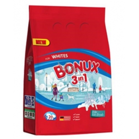 Bonux White Polar Ice Fresh 3 in 1 Waschpulver für weiße Wäsche 20 Dosen von 1,5 kg