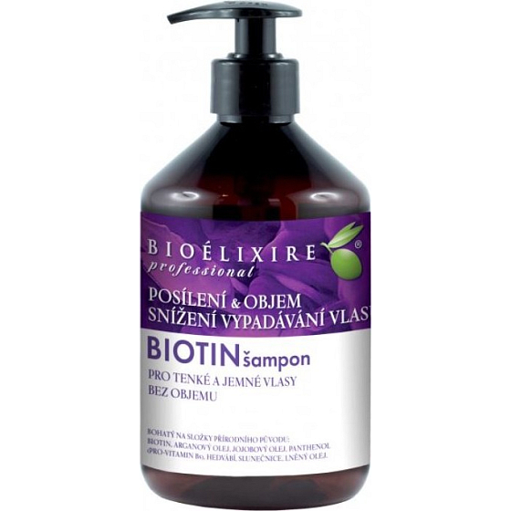 Bioelixire Biotin Shampoo für dünnes, sanftes Haar ohne Volumen von 500 ml