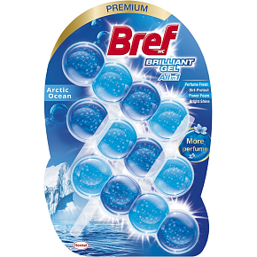 Bref Brilliant Gel All in 1 Arctic Ocean WC-Block mit dem Duft des Ozeans 3 x 42 g