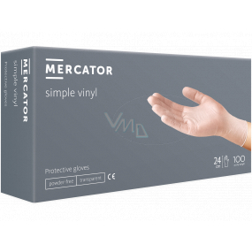 Mercator Hygienic Einweghandschuhe aus Vinyl, gepudert, Größe S, Karton à 100 Stück, transparent