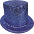 Karnevalshut mit Glitzer blau 25 cm