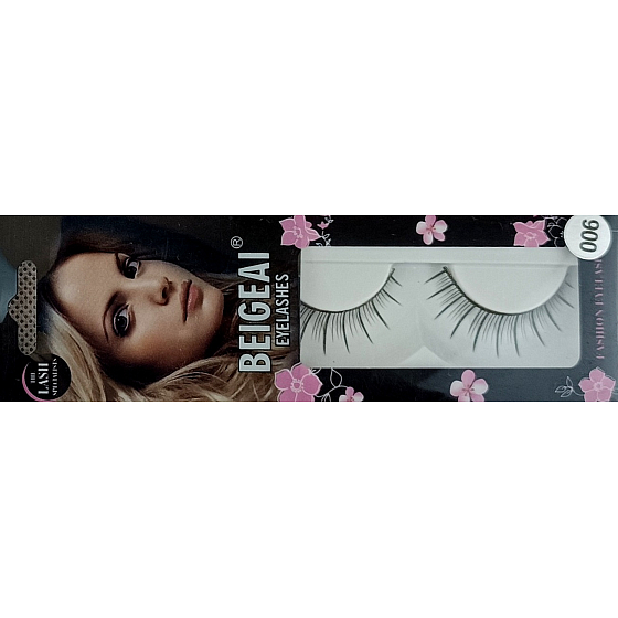 EyelaShes Künstliche Wimpern mit Kleber 006 Schwarz 1 Paar