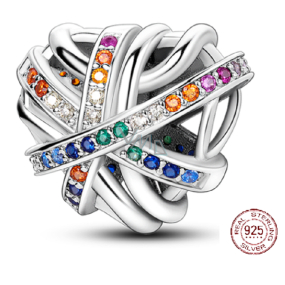 Sterling Silber 925 Wrapped Herz Perle auf Armband Liebe Sterling Silber 925 Wrapped Herz Perle auf Armband Liebe