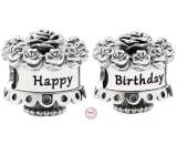 Charme Sterling Silber 925 Happy Birthday, Perle auf Armband Geburtstag