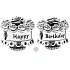 Charme Sterling Silber 925 Happy Birthday, Perle auf Armband Geburtstag