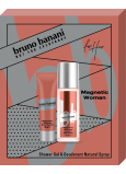 Bruno Banani Magnetic Woman parfümiertes Deodorant Glas 75 ml + Duschgel 50 ml, Kosmetikset für Frauen
