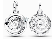 Charms Sterling Silber 925 Spirale - Mini Medaillon, Anhänger Armband Symbol