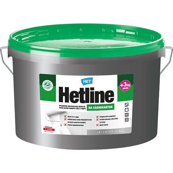 Het Hetline Farbe für Gipskarton, 15 + 3 kg