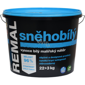 REMAL Schneeweiß hochweiße Farbe für Wände, 22+3 kg