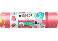viGO! Premium pytle na odpad zatahovací, parfémované, 26 µ, 54 × 62 cm, 35 l, 15 ks