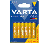 Varta Longlife Batterien AAA alkalisch, 6 Stk