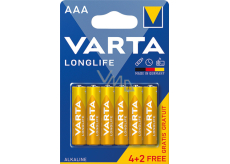 Varta Longlife Batterien AAA alkalisch, 6 Stk