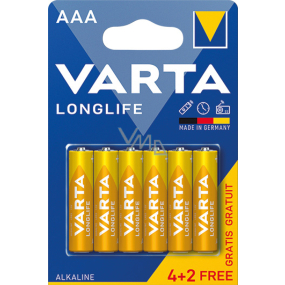 Varta Longlife Batterien AAA alkalisch, 6 Stk Varta Longlife Batterien AAA alkalisch, 6 Stk