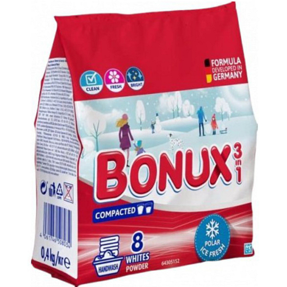 Bonux Waschpulver White Polar Ice Fresh, 400 g, 8 Waschungen