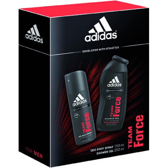 Adidas Team Force Deodorant Spray für Männer 150 ml + Duschgel 250 ml, Kosmetikset