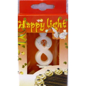 Happy light Tortenkerze Ziffer 8 im Karton