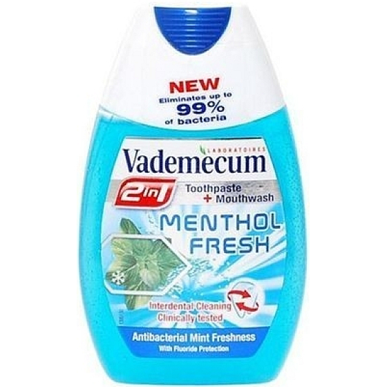 Vademecum Menthol Fresh 2 in 1 Zahnpasta und Mundwasser in einem 75 ml