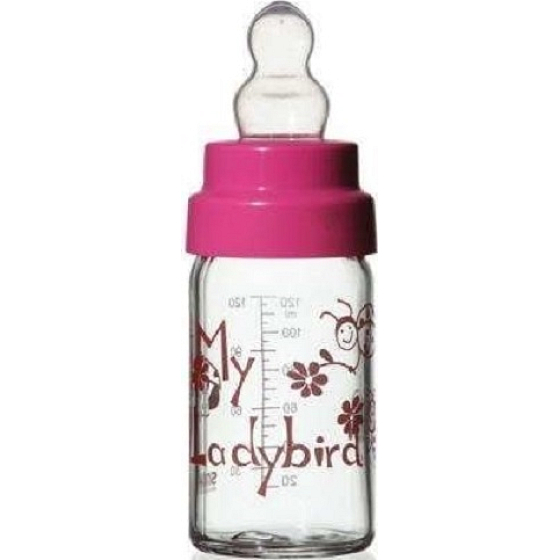 Simax Babyflasche aus Glas mit Silikonsauger 125 ml verschiedene Motive und Farben