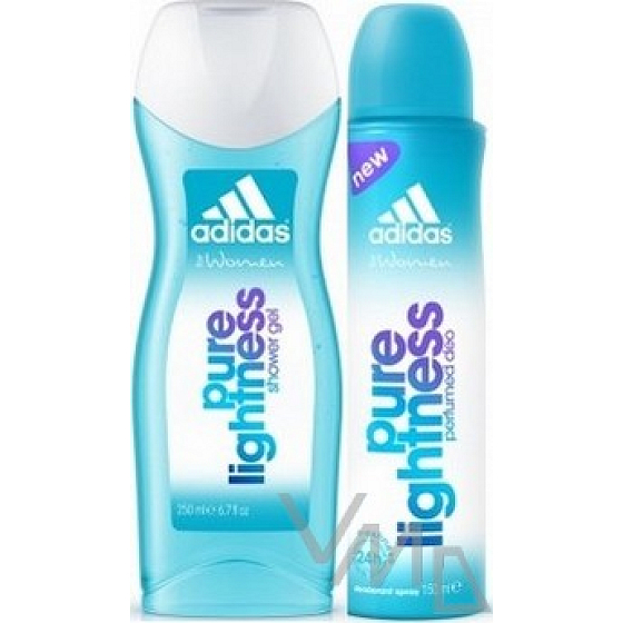 Adidas Pure Lightness Duschgel 250 ml + Deodorant Spray für Frauen 150 ml, Kosmetikset