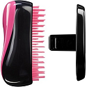 Tangle Teezer Compact Professionelle kompakte Haarbürste, Black & Pink schwarz-pink