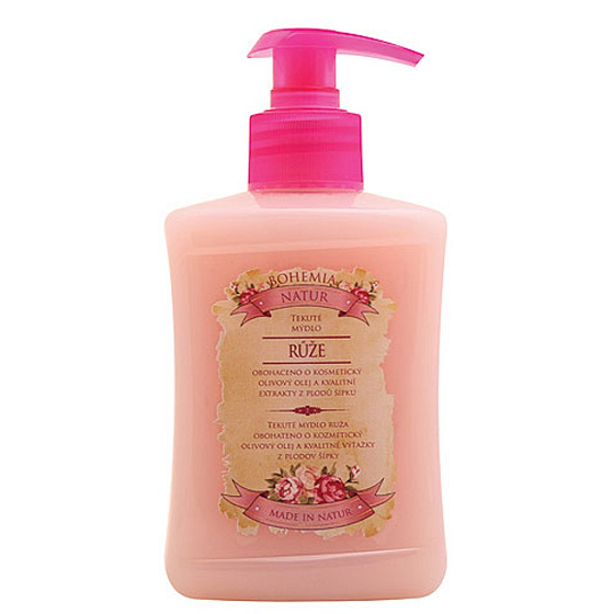 Bohemia Gifts Rosarium mit Extrakten aus Hagebutten und Hasenblüten Flüssigseife 300 ml mit Pumpe