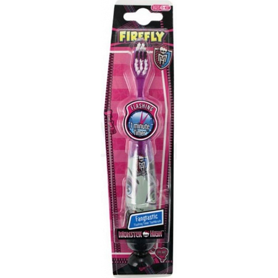 Mattel Monster High Blinkende weiche Zahnbürste für Kinder mit 1-Minuten-Timer