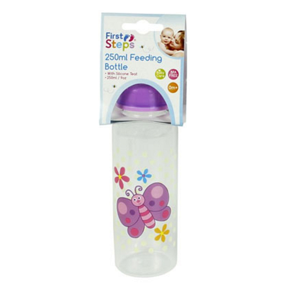 First Step Meadow Babyflasche 0+ Schmetterling Lila 250 ml