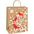 Ditipo Geschenk Papiertüte EKO 22 x 10 x 29 cm beige 3 burgunder Vögel