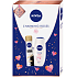 Nivea Charming Roses Duschgel für Frauen 250 ml + Black & White Silky Smooth Antitranspirant Spray für Frauen 150 ml, Kosmetikset