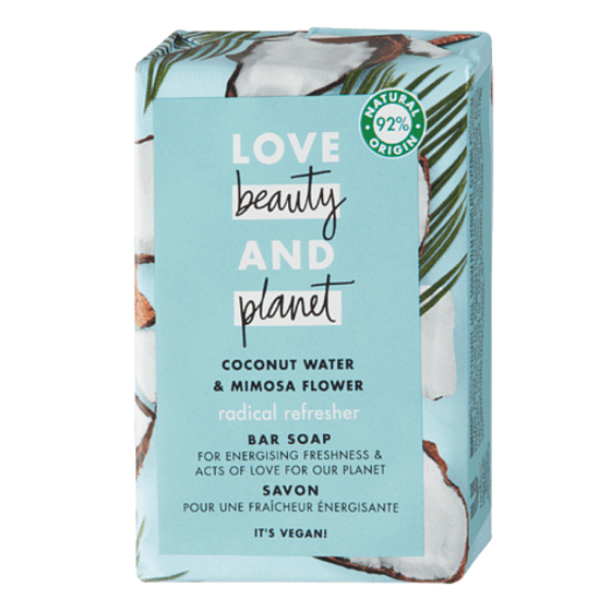 Love Beauty & Planet Kokoswasser und Blumen Mimosa Toilette feste Seife 100 g
