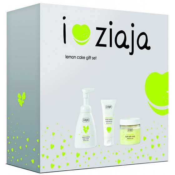 Ziaja Lemon Cake Schaum Hand- und Körperseife 250 ml + Handcreme 50 ml + Badreinigungsgelee 260 ml, Kosmetikset