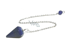 Lapislazuli Pendel Naturstein 2,5 cm + 18 cm Kette mit Perle, Harmonie Stein