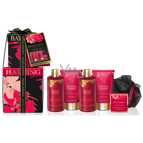 Baylis & Harding Kirschblüten Duschgel 100 ml + Duschcreme 100 ml + Körperlotion 50 ml + Handcreme 50 ml + Badekristalle 25 g + Körperschwamm, Kosmetikset für Frauen