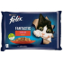 Felix Fantastic Multipack Rind und Huhn in Gelee, Alleinfuttermittel für ausgewachsene Katzen 4 x 85 g