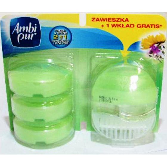 Ambi Pur Fresh Gardens Toilettenblock und 3 Nachfüllungen 4 x 55 ml