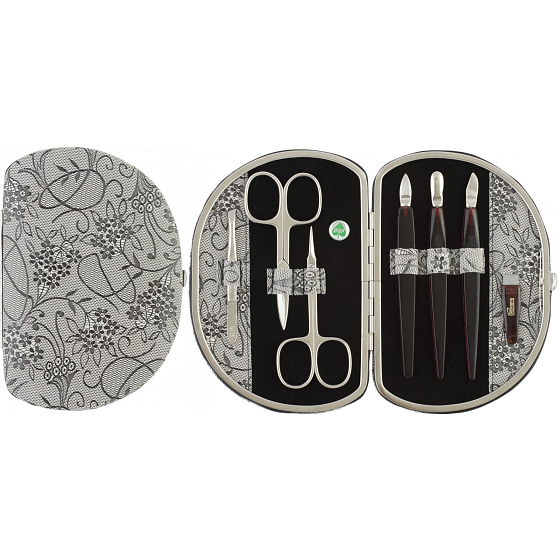 Dup Manicure Mila Leder 7 Stück Beige mit Druckmuster 230401-317