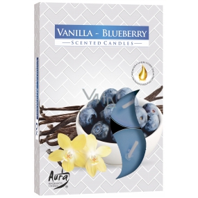Bispol Aura Vanilla Blueberry - Teelichter mit Vanille- und Blaubeerduft 6 Stück