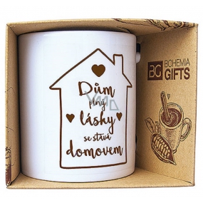 Böhmen Geschenke Keramikbecher mit Aufdruck Ein Haus voller Liebe wird ein Zuhause von 350 ml