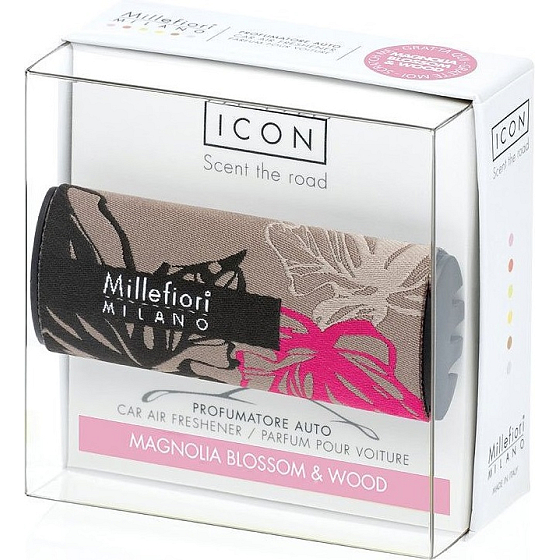 Millefiori Milano Icon Magnolienblüte & Holz - Magnolienblüten und Holzautoduft Textil Blumenduft bis zu 2 Monaten 47 g