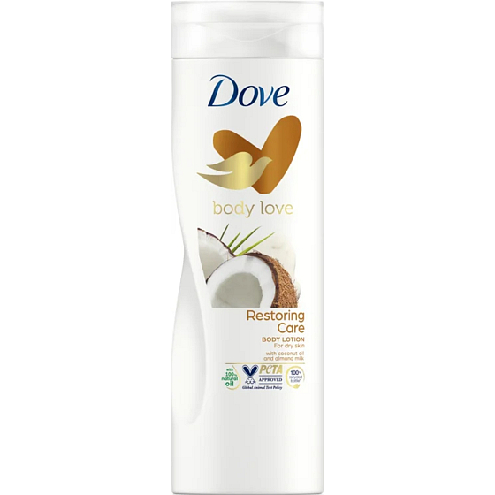 Dove Nourishing Secrets Restoring Ritual Kokosnuss-Körpermilch mit Kokosnussöl und Mandelmilch 400 ml