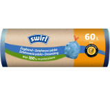 Swirl Müllbeutel mit Ziehverschluss 60 l, 62 × 66 cm, 26 µ, 10 Stk.